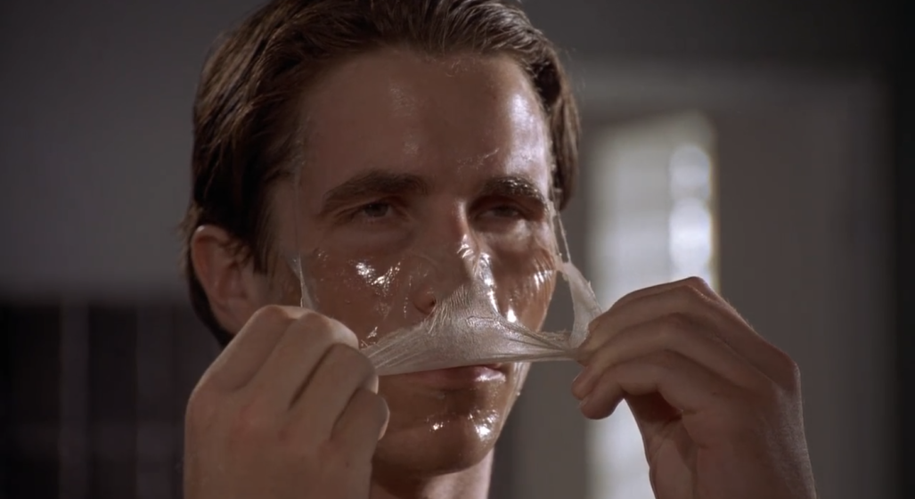 Patrick Bateman peeling face mask