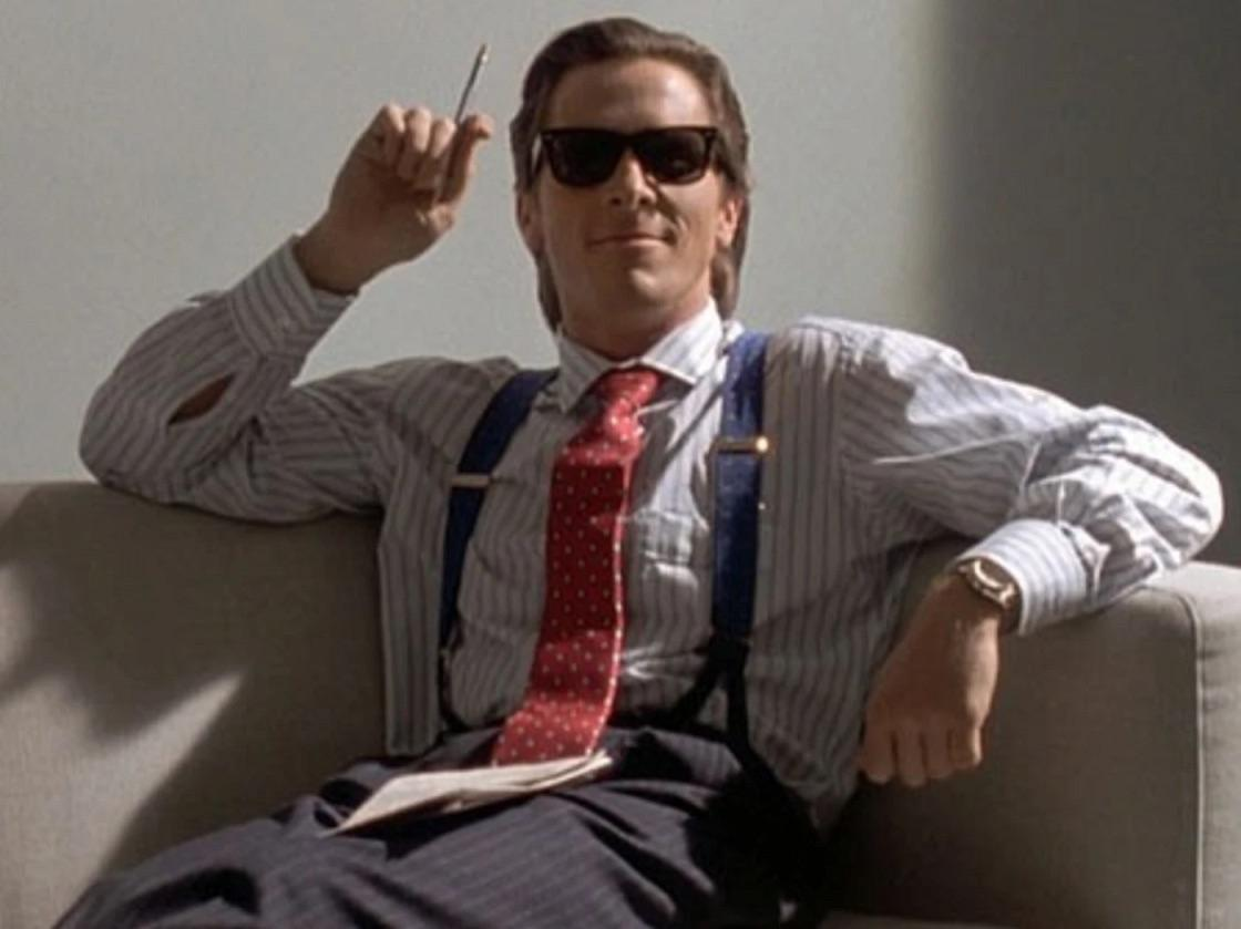 Patrick Bateman with sunglasses